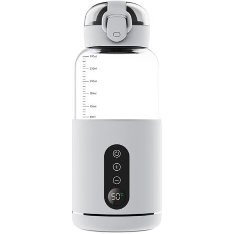 chauffe biberon nomade sans fil, chauffe biberon portable Charge USB, Température Réglable, Chauffe Lait Maternel Capacité de 300 ml