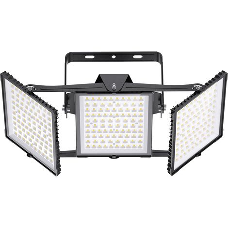 Projecteur LED extérieur 750W 2025 Plus Nouvelle Version Mis à Jour, 75000 LM, Blanc Lumière du Jour 6000K, Étanche IP66,3 Têtes Réglables, Éclairage de Sécurité Extérieur pour Cours (1/5)