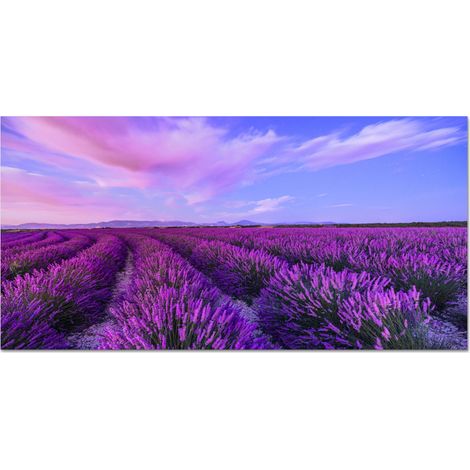 SALPICADERO DE COCINA Lavanda - Violeta - Flores - Naturaleza 60x30 cm (1/5)