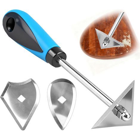 8 Pouces Kit De Nettoyage Avec Embouts Interchangeables (Triangle + Combiné + Cœur), Set Multi-Formes Pour Bois, Peinture Et Résidus, Outil De Préparation De Surface Pour Rénovation Et DIY (1/5)