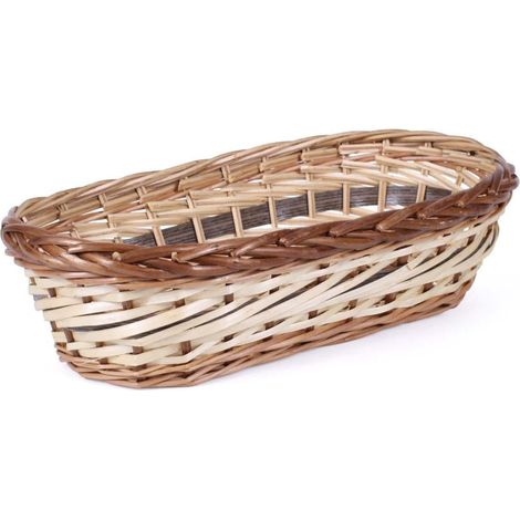 Cesto vimini/pioppo ovale naturale/marrone, 49/45x25x11 cm (kit da 5)