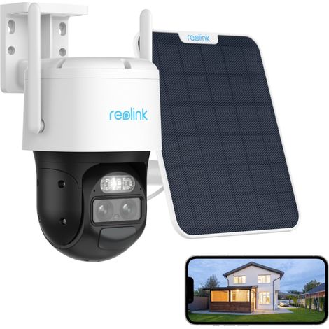 Reolink 2K 4MP Intelligente 2,4/5GHz WLAN Batteriekamera mit Auto-Zoom und Tracking, Weitwinkelobjektiv & Teleobjektiv, Dual-Tracking & Ansicht, + Solarpanel