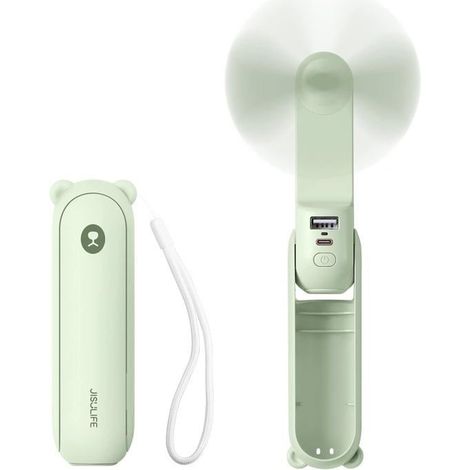 Mini ventilateur portable 3 en 1, petit ventilateur de poche rechargeable par USB [12-19 heures de travail] avec batterie externe, (1/5)