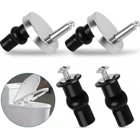 Set di cerniere per sedile WC - Cerniere universali per sedile WC - Kit di montaggio per l'installazione del sedile WC - Cerniere per sedile WC - Cerniere di ricambio per sedile WC (1/3)
