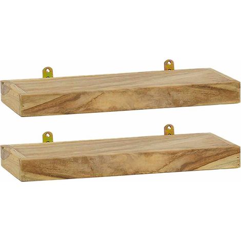 vidaXL Mensole da Parete 2 pz 40x15x4 cm in Legno Massello di Teak (1/5)