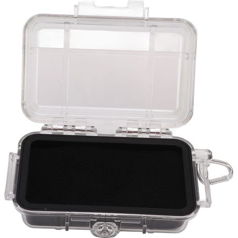 Boîte de rangement étanche transparente résistante aux chocs avec coussin amortisseur - Compacte pour activités extérieures (1/5)