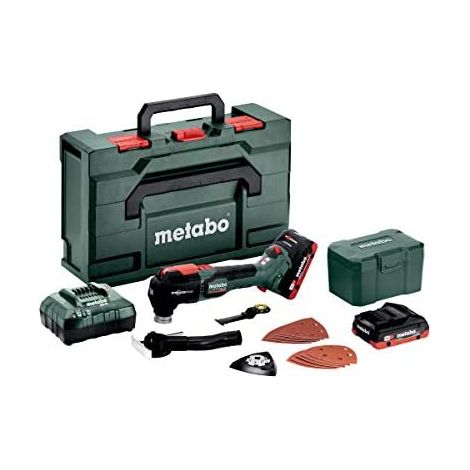 Metabo - Amoladora múltiple oscilante AKU de 18 V con accesorios, 2 baterías LiHD de 4,0 Ah, cargador 613088800 (1/5)
