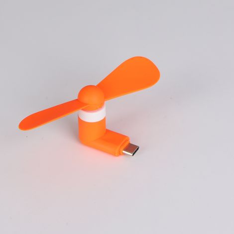 Ventilador para teléfono USB-C, mini ventilador portátil, enfriador de verano portátil, compatible con dispositivos USB-C (color naranja) (1/5)
