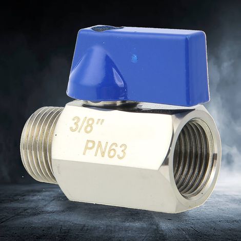 Vanne à bille d'arrêt 2 voies mâle/femelle en acier inoxydable BSPP pour raccordement de tuyauterie d'eau (Type B) (1/5)