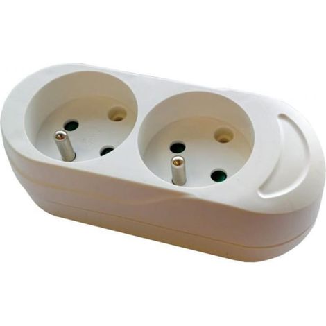 Presa doppia portatile con/senza IP20 250V 16 A bianca / 24912