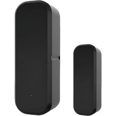 Smart magnetic door sensor, black, 2.327 cm, 1 unit, magnetic alarm sensor for home interior doors. (1/5)