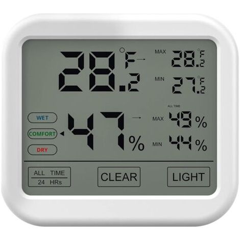 Thermomètre et hygromètre intérieur de haute précision, moniteur numérique LCD de température et d'humidité, indicateur de confort, convient aux crèches, maisons, sous-sols, réfrigérateurs, garages et (1/5)