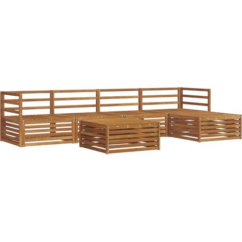 Outdoor Sofa Set 6 pcs Natural Solid Acacia Wood vidaXL (1/5)
