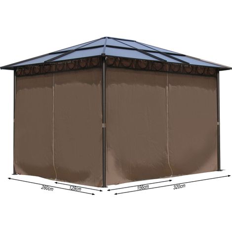 4 panneaux latéraux pour pavillon Hardtop 3x3.6m Set de panneaux latéraux rideaux d'intimité (1/5)