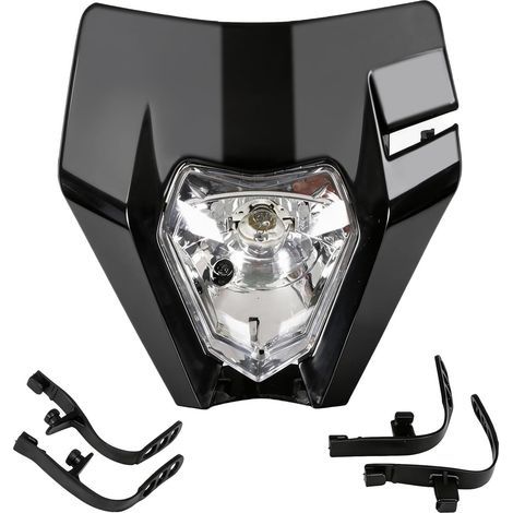 Phare Moto, Plaque Phare Moto Phare Avant Moto Face Avant pour Moto 50cc KTM EXC250 SX250 SXF250 EXC450 SX350 SXF450 EXC525 640LC4 Dirt Bike Enduro ATV Scooters-Noir (1/5)