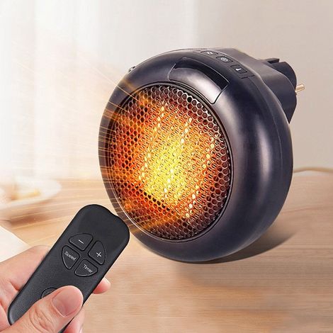 Calefactor de ventilador, calefactor cerámico con mando a distancia, calefactor de ventilador con protección contra sobrecalentamiento, calefactor silencioso para dormitorio, oficina (1/5)
