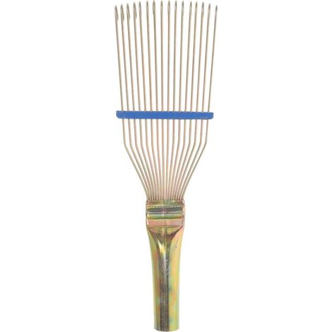 Peigne de Toilettage pour Moutons et Chèvres en Acier, Dents 1, 4 Mm Poignée Antidérapante, Nettoyage Facile, Usage sur Poils Secs ou Humides, Finition Dorée (1/5)