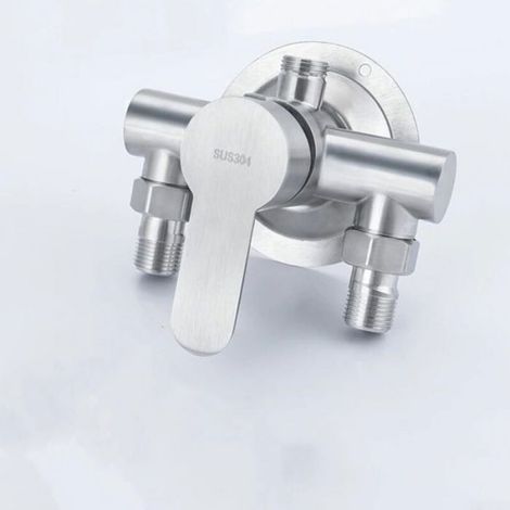 Robinet De Douche Mural - Acier Inoxydable 304 - 3 Ports - 1/2 Pouces - Pour Salle De Bain Et Cuisine - 1 Pièce (1/5)