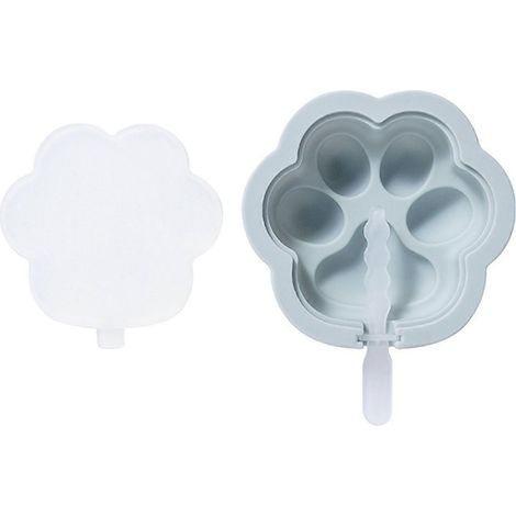 Moules à glace en silicone, moules à glace faciles à démouler, moules en forme de pastèque, de patte de chat et d'ours, réutilisables, bleus. (1/5)