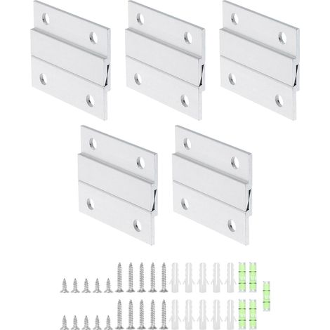 10 Paire Accroche Photo À Crémaillère Française, 2 Pouce Support Monture Murale En Aluminium Lourd Z Bar Clip À Emboîtement Kit Accroche Pour Miroir Étagère Photo (1/5)