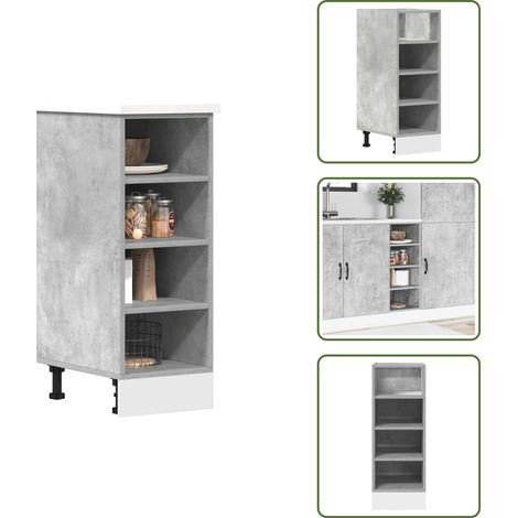 Armoire de plancher gris béton 30x44,5x81,5cm bois d’ingénierie - Armoire De Plancher - Armoires De Plancher - Armoire De Cuisine - Placard De Cuisine (1/5)