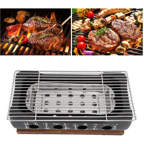 Mini barbecue japonais avec inscription, barbecue au charbon de bois, plaque de cuisson, barbecue domestique, petit réchaud à charbon de bois, barbecue mochi au charbon de bois, inscription rectangula (1/5)