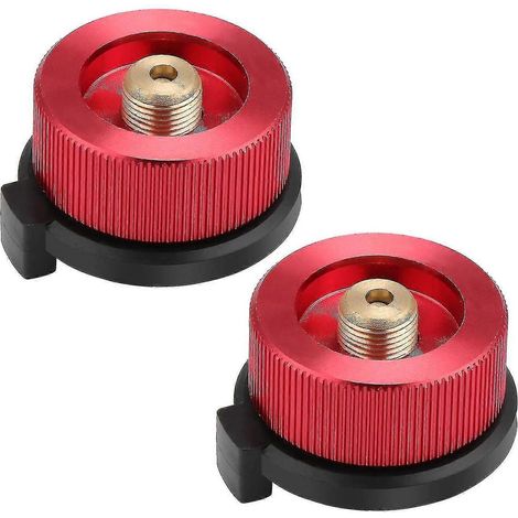Adaptateur de gaz de camping (lot de 2) pour réchaud, compatible avec les cartouches de butane à visser. (1/5)