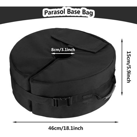 Base per ombrellone, sacco di zavorra 46x46x15 cm, supporto per ombrellone fino a 4 pollici, riempibile con sabbia fino a 85 libbre, tessuto Oxford 600D, chiusura in PVC, sacco di zavorra per base omb (1/4)