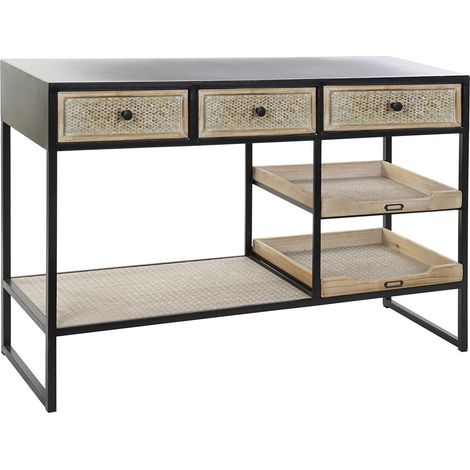 Consola Metal Madera 120X38X80 Negro (1/5)