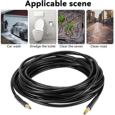 NALOOKAMIC 15M Rallonge de Tuyau pour Nettoyeur Haute Pression Kärcher K Series K2 K3 K4 K5 K6 K7 Karcher, 15M Flexible Tuyau de Rechange Quick Connect avec Embouts en Laiton
