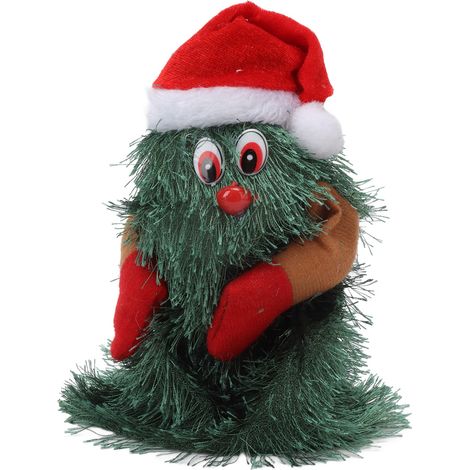 Sapin de Noël musical de table rotatif en forme de jolie plante, figurine décorative (1/5)
