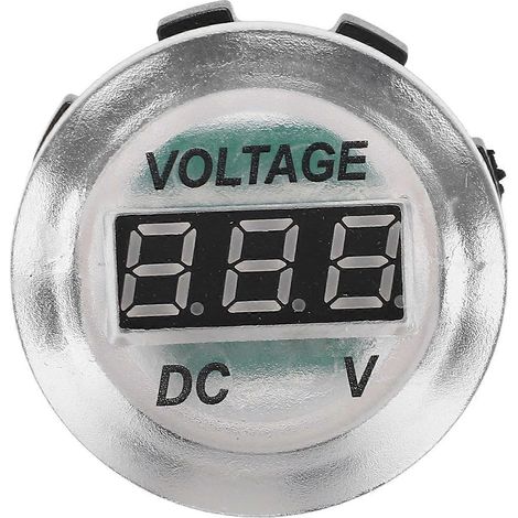 Voltmètre de voiture avec affichage numérique LED, étanche, universellement applicable aux motos, navires et yachts (courant continu).