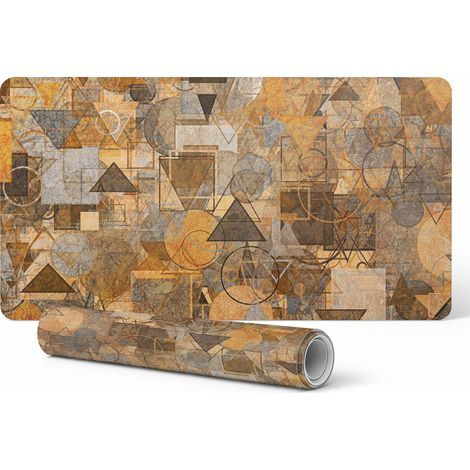 Alfombrilla decorativa de escritorio para trabajo y estudio con estampado geom茅trico, 100x50 cm.