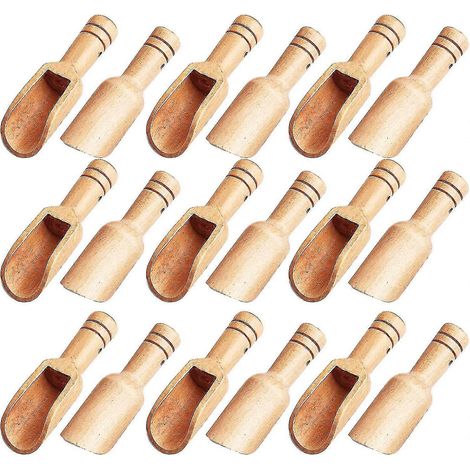 10 mini cuillères en bois, mini cuillères en bambou, petites cuillères pour sels de bain, petites cuillères à épices pour gommages au sucre, épices et sels de bain (1/2)