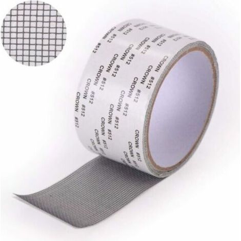 Ruban Adhesif Reparation Moustiquaire - Patch Repare Moustiquaire Réparation de Fenêtre Kit de Moustiquaire Adhesive Reparation Réparer Moustiquaire 5 x 2m (gris)