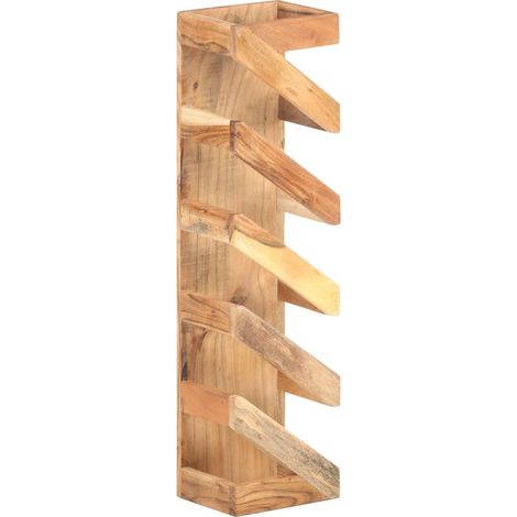 Vidaxl – Casier à bouteilles en bois d'acacia massif pour 5 bouteilles – Support mural décoratif – Stable et durable – Grain unique (1/5)