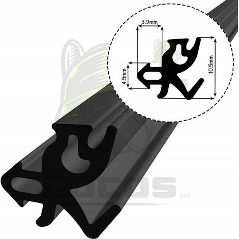 Guarnizione per finestre in PVC S-1182 ALUPLAST NERO 1m (1/5)