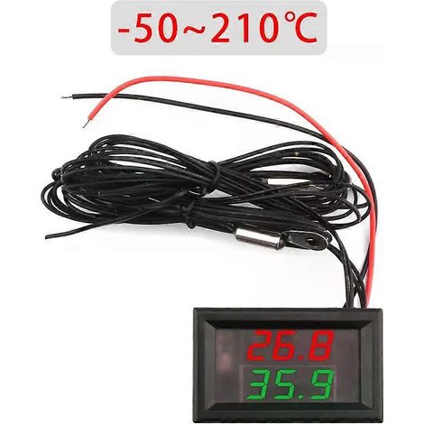 LCD-Digitalthermometer -50210°C -58410°C DC 4-28V 028 Digitalröhre 3-stellig Zweikanal-Hochtemperaturthermometer-JXLGV (1/4)