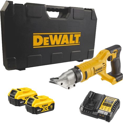 DeWalt DCS491P2 18V XR Cordless Metal Shears Kit - 2 x DCB184, DCB1104 Charger & Carrying Case
