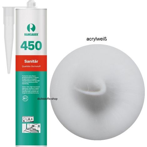 Ramsauer 450 Sanitär Silikon Fugen Dichtstoff 310ml Kartusche acrylweiß (1/5)
