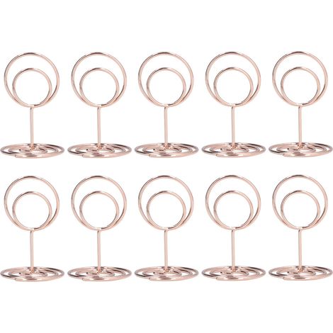 Porte-plaques de numéro de table en 10 pièces, pratique et fonctionnel, avec une base ronde fiable, durable et robuste, élégant pour la décoration intérieure, or rose. (1/5)