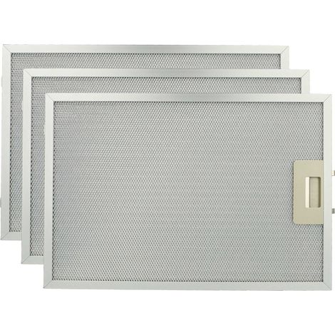 vhbw 3x Filtro metálico de grasa reemplaza Bosch 4242001260069, 742967 para campana extractora - 38,8 x 26,5 x 0,9cm metal