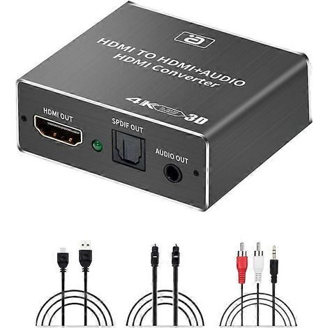 Convertisseur HDMI HDCP CEC + Optique TOSLINK SPDIF + RCA 3,5 mm 4K x 2K 3D HDMI Au-XF26- (1/5)