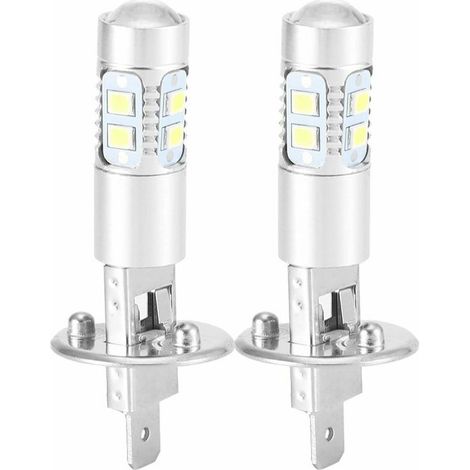 (Lot de 2) Ampoules LED H1 100 W, feux antibrouillard 360°, kit de phares de voiture à lumière blanche ultra 6000 K (1/4)