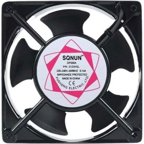 Ventilateur axial pour boîte de cheminée Insérable Haute température Pales en métal Silencieux Universel 120 x 120 x 38 mm (1/5)