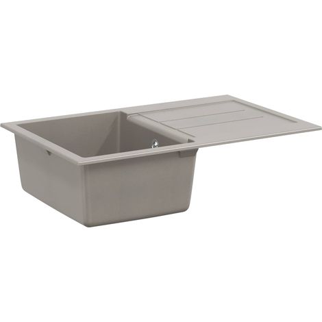 Lavello Grigio 780 x 500 mm 80% Quarzo e 20% Resina vidaXL