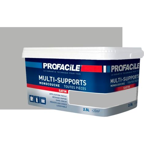 Peinture intérieure multi-supports, satin, murs, plafonds, boiseries, radiateurs, sans odeur, plusieurs teintes PROFACILE B0B0AF 2.5 litres