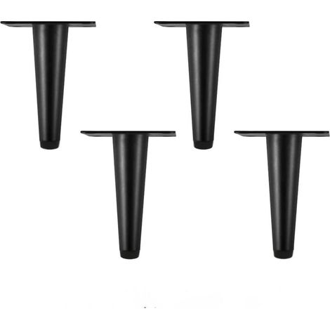 Pieds de table 4 pièces pieds de meuble coniques pieds d'armoire verticaux en acier inoxydable(noir mat) (1/5)