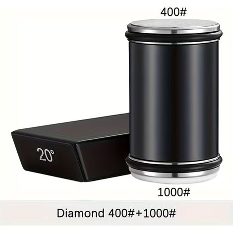 Affilacoltelli a rullo, Affilacoltelli, Disco diamantato, Sistema di affilatura per coltelli da cucina, Angoli di affilatura di 15° e 20°, Nero (1/4)