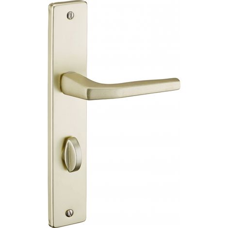 Thirard – Ensemble de poignées pour porte intérieure Picardie à condamnation – Carré 8mm – Entr'axes 195mm – Aluminium anodisé champagne